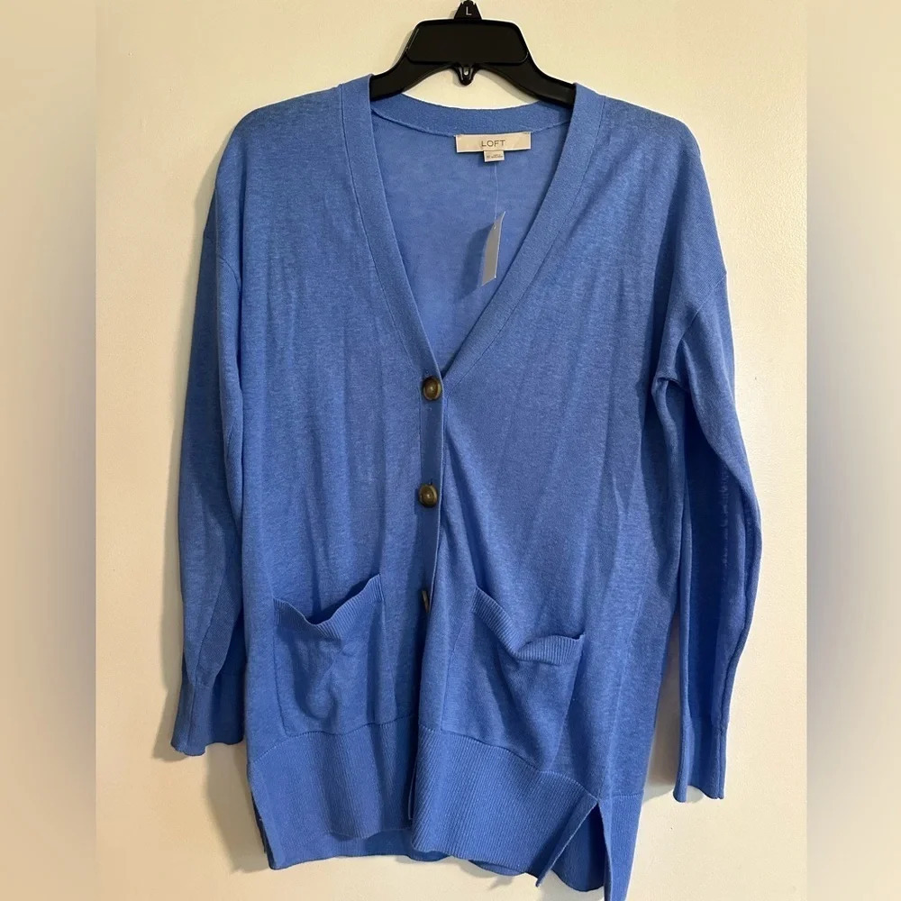 NWT Blue Loft Boyfriend Cardigan Sweater